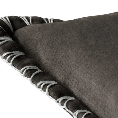 Voyage Maison Stitch Embroidered Cushion - Iron Grey