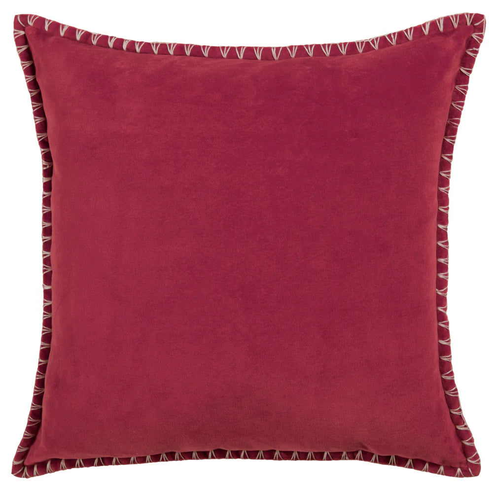 Voyage Maison Stitch Embroidered Feather Cushion - Pomegranate