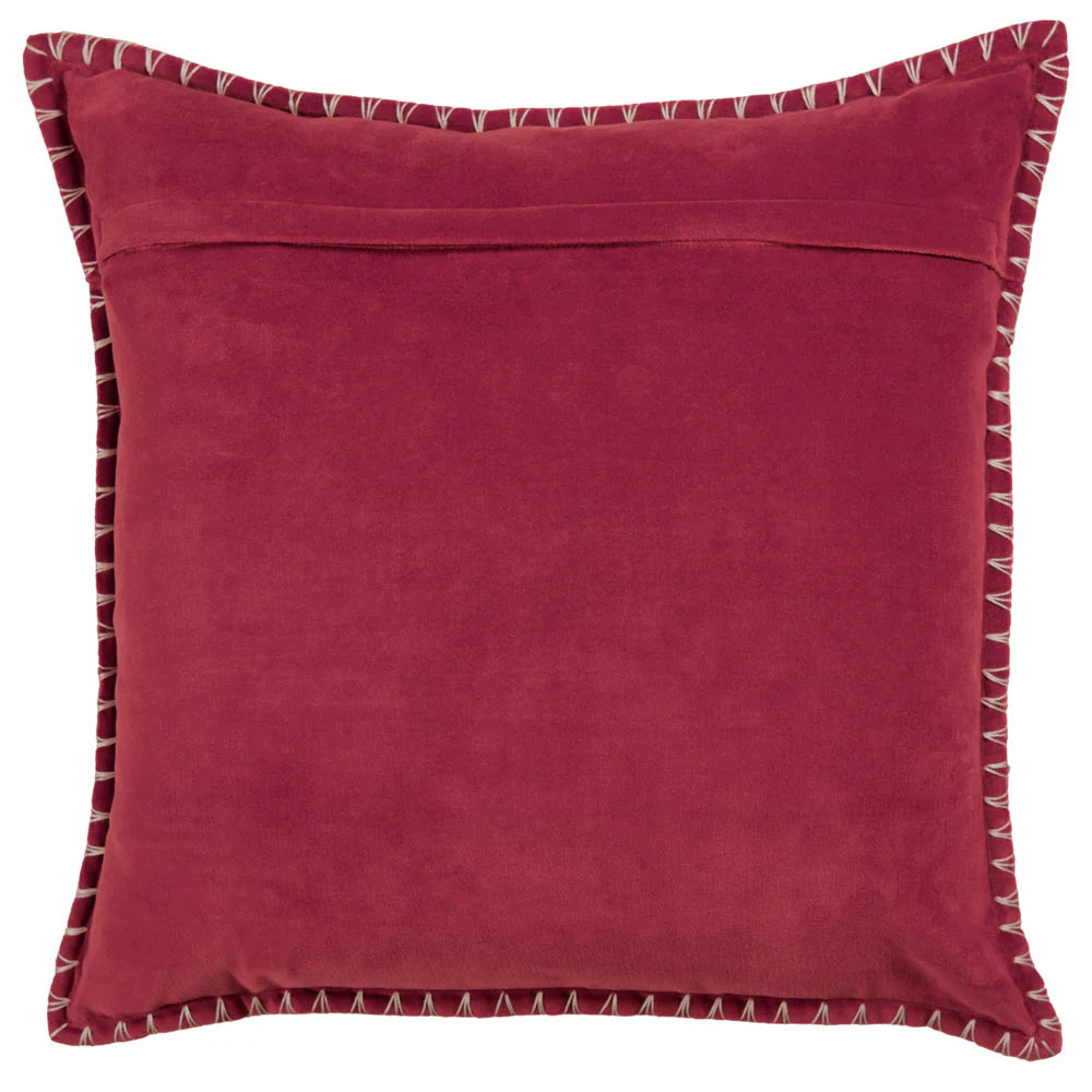 Voyage Maison Stitch Embroidered Feather Cushion - Pomegranate