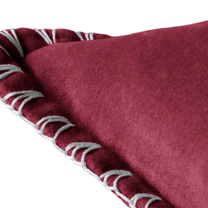 Voyage Maison Stitch Embroidered Feather Cushion - Pomegranate