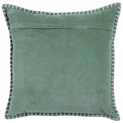 Voyage Maison Stitch Embroidered Feather Cushion - Seafoam