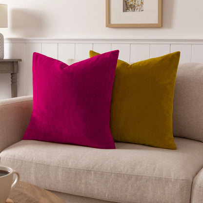 Sunningdale Velvet Square Cushion - Hot Pink