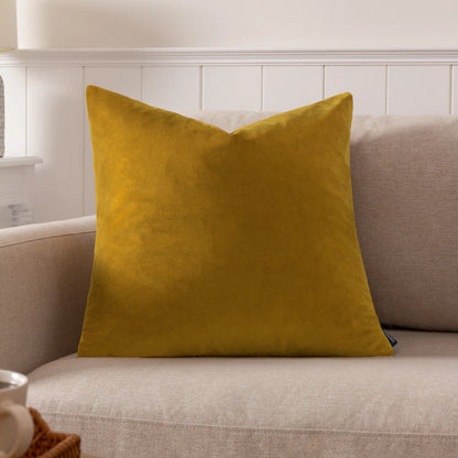 Sunningdale Velvet Square Cushion - Saffron