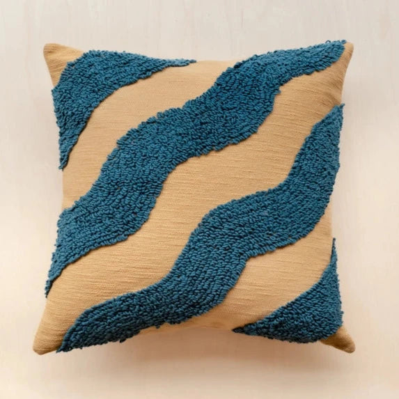 TBCo Textured Stone Wave Cotton Cushion