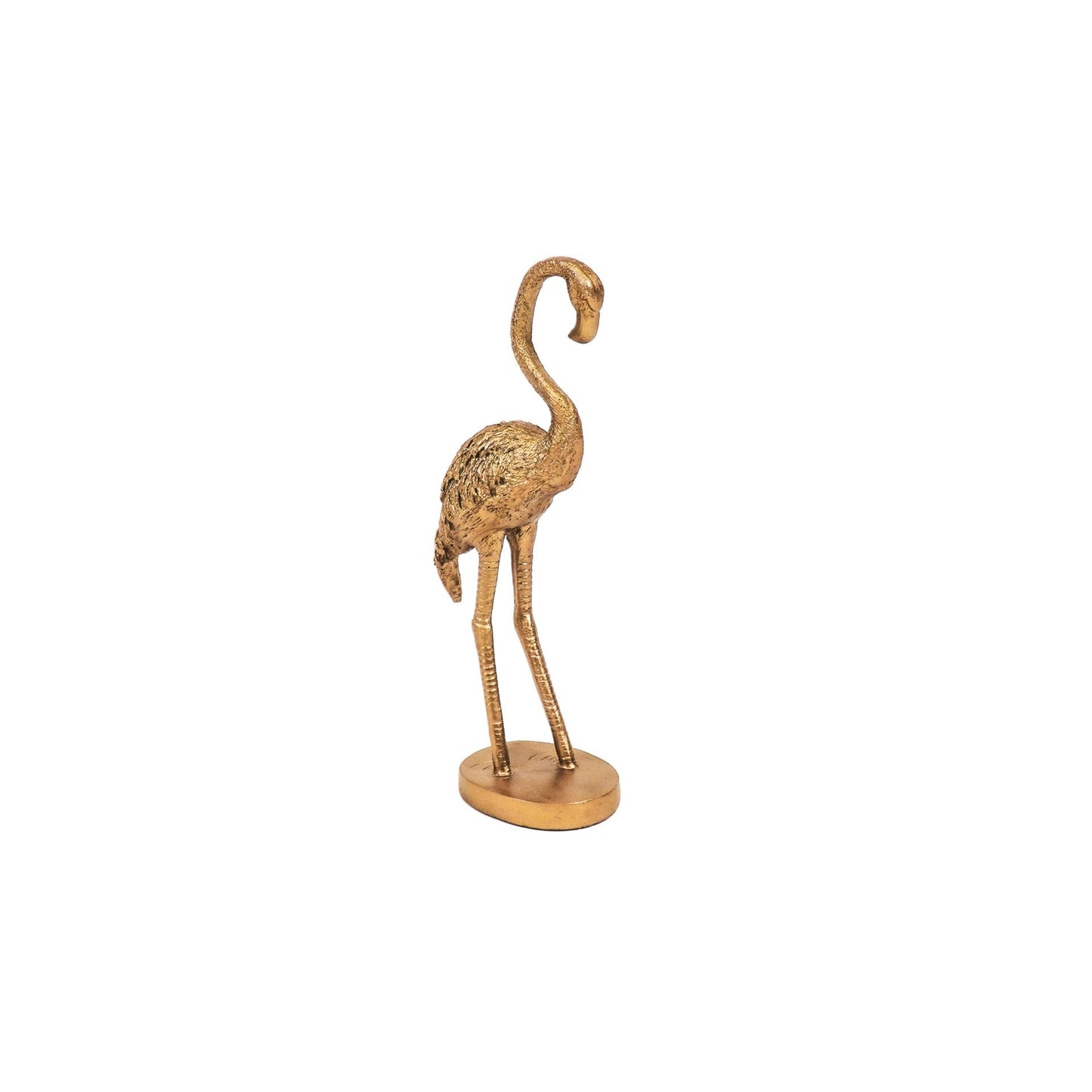 Tall Gold Standing Flamingo