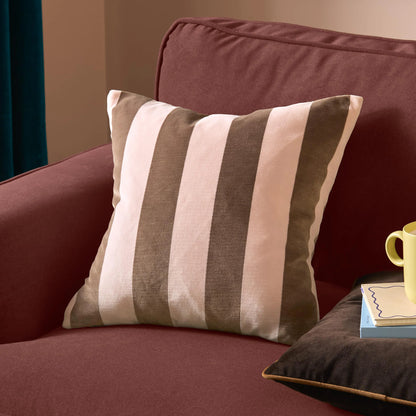 The Ultimate Stripe Jacquard Cushion - Berry Brownie