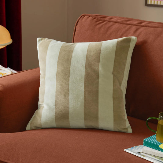 The Ultimate Stripe Jacquard Cushion - Green Tea