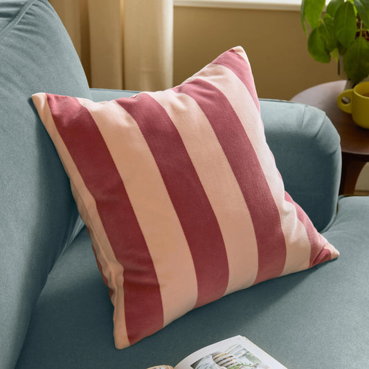 The Ultimate Stripe Jacquard Cushion - Raspberry Smoothie