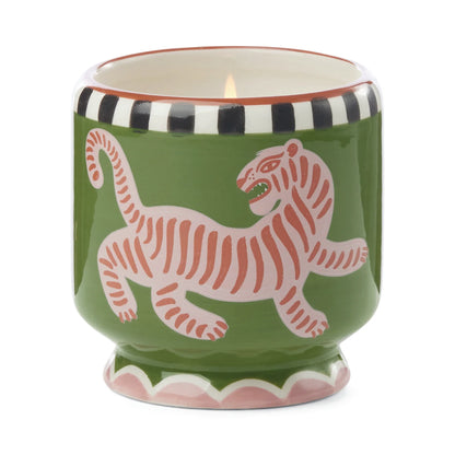A Dopo Tiger Ceramic Candle - Black Cedar & Fig