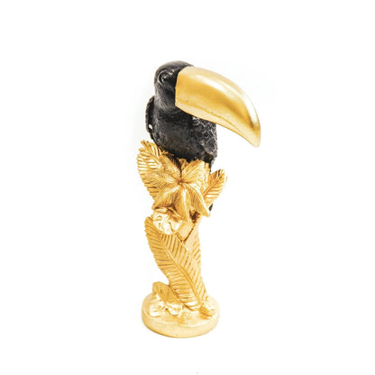 Large Black & Gold Toucan Figure