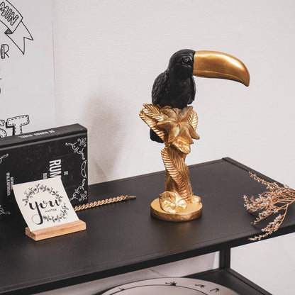 Large Black & Gold Toucan Figure