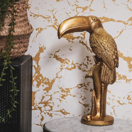 Large Gold Toucan Figure