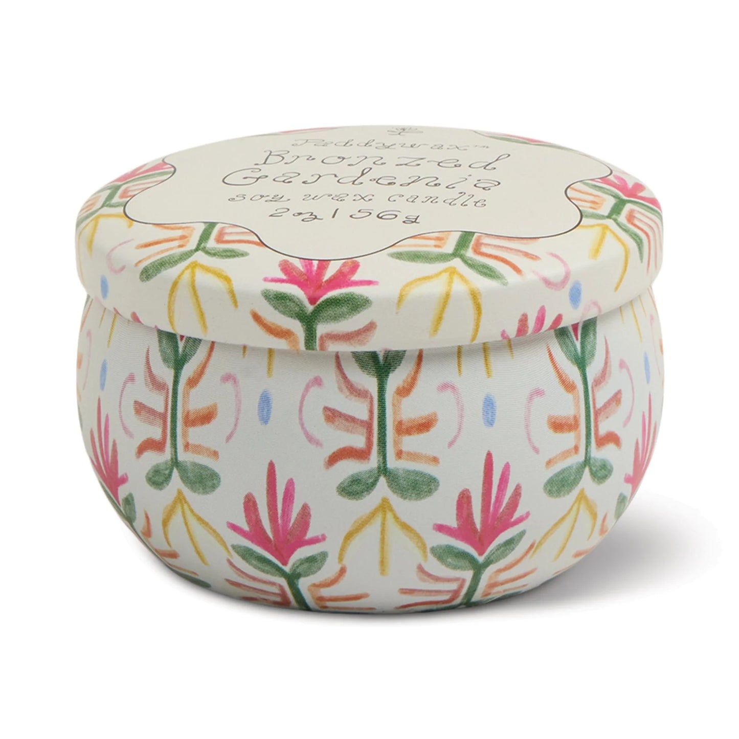 Tulip Printed Tin Candle - Bronzed Gardenia