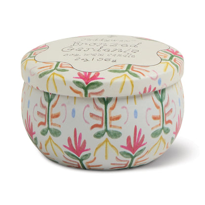 Tulip Printed Tin Candle - Bronzed Gardenia