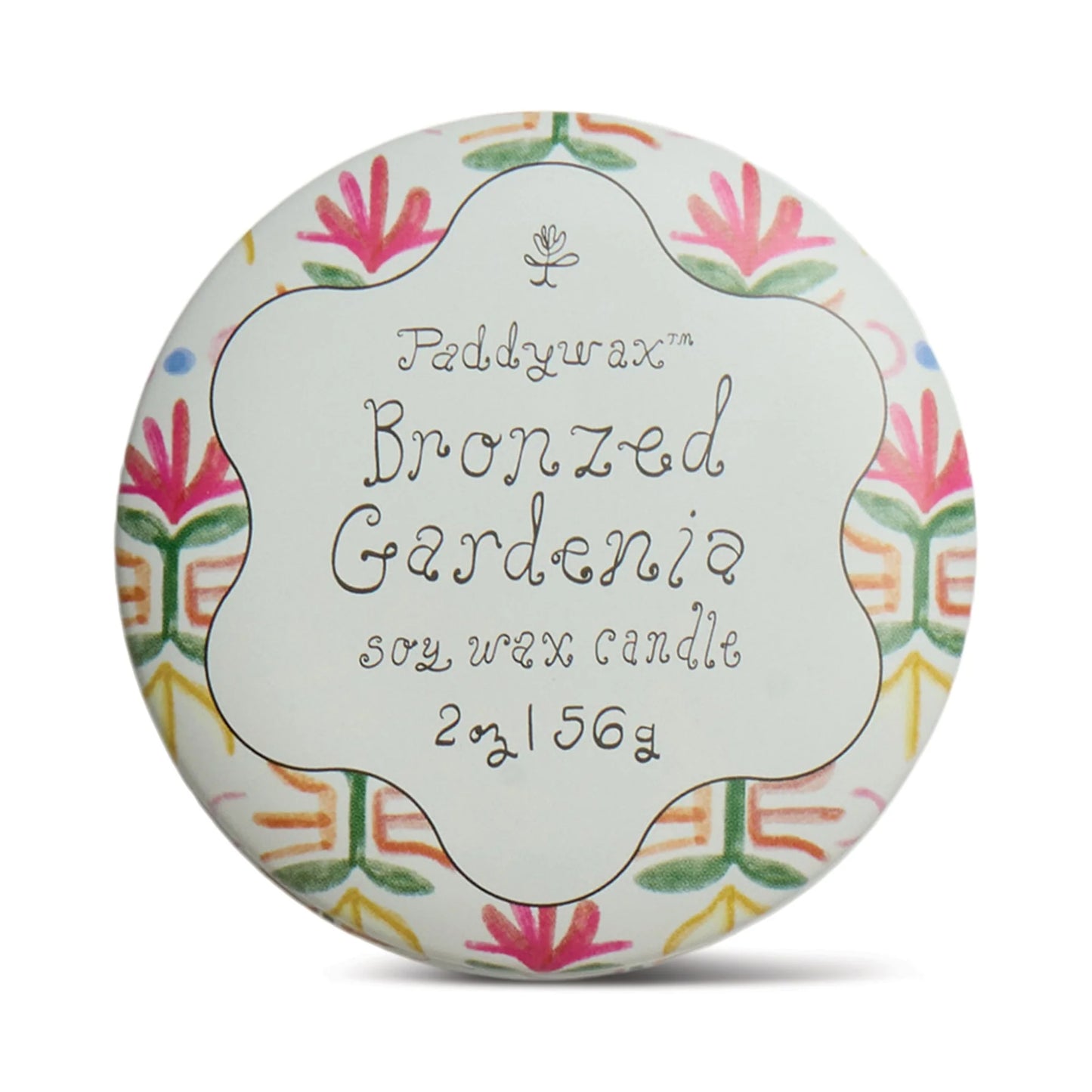 Tulip Printed Tin Candle - Bronzed Gardenia