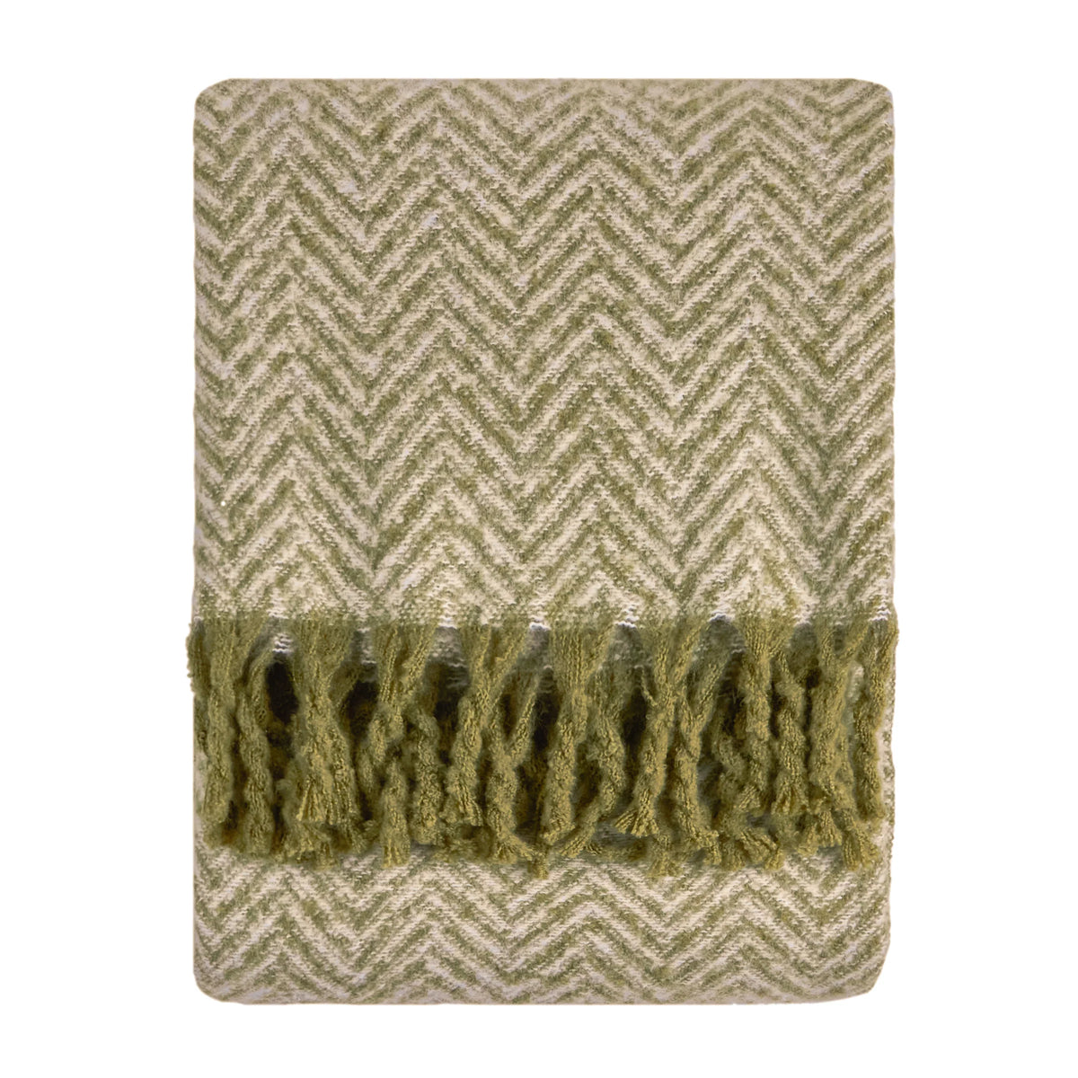 Tweedie Brushed Herringbone Throw - Green