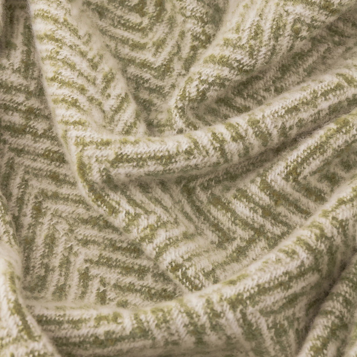Tweedie Brushed Herringbone Throw - Green