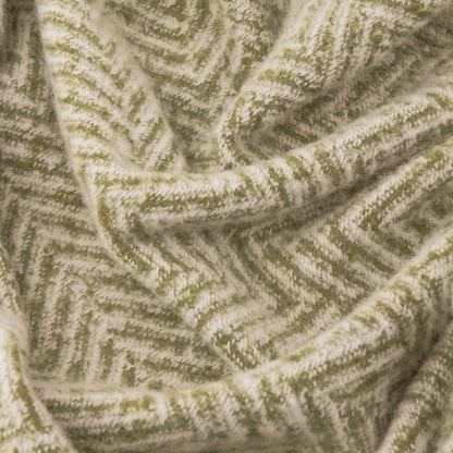 Tweedie Brushed Herringbone Throw - Green