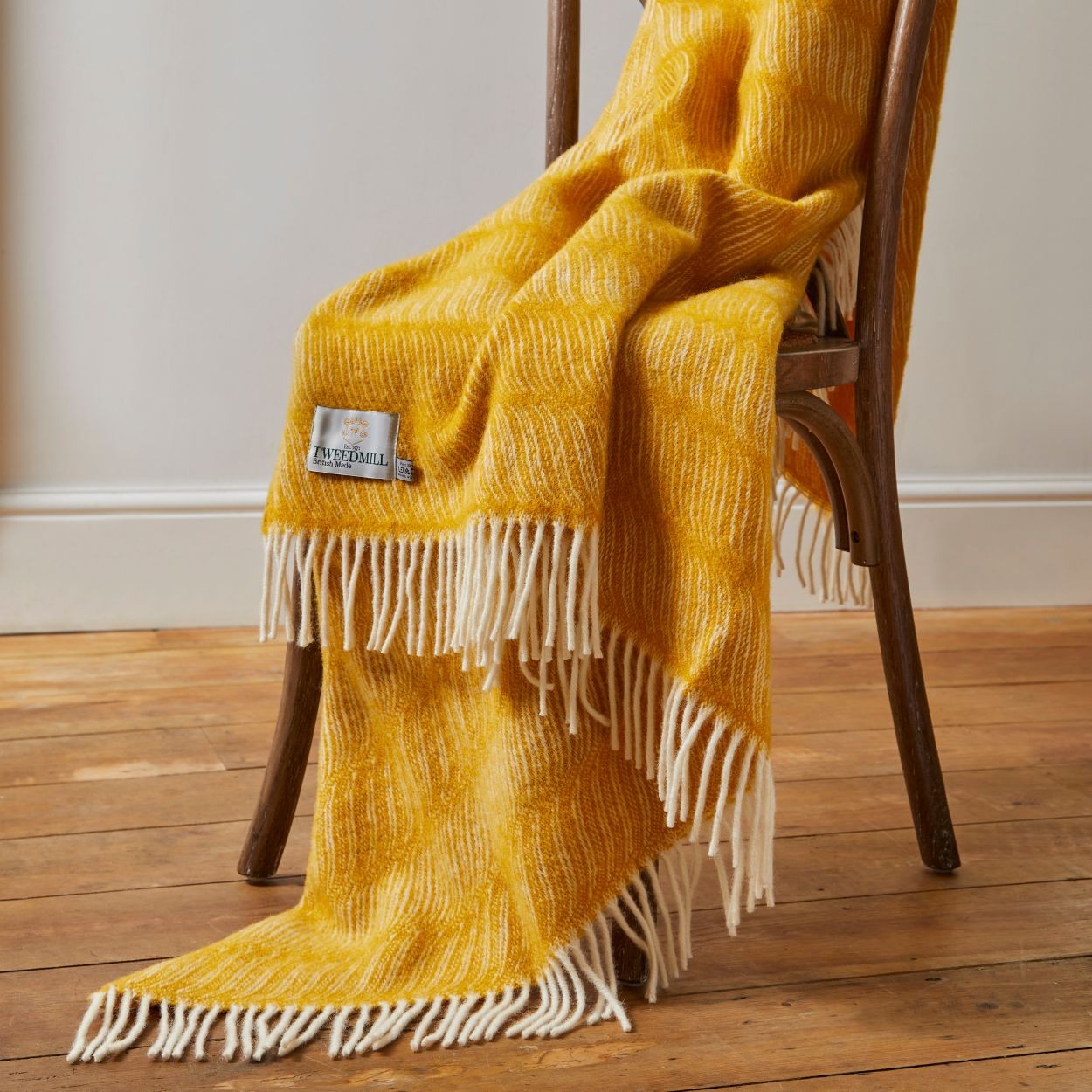 Tweedmill Pure New Wool Yellow Twist Throw