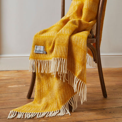 Tweedmill Pure New Wool Yellow Twist Throw