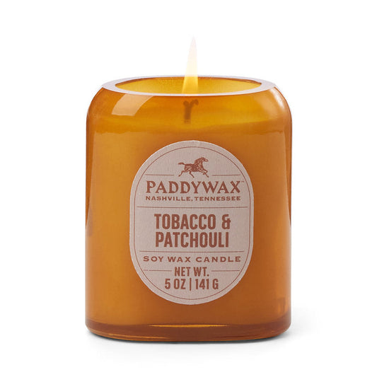 Vista Amber Glass Candle - Tobacco & Patchouli