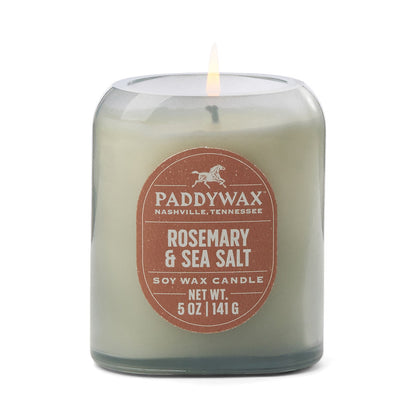 Vista Denim Blue Glass Candle -  Rosemary & Sea Salt