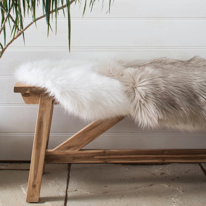 White Faux Animal Skins Rug/Throw