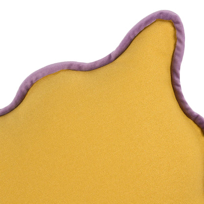 Wiggle Velvet Cushion in Yellow/Lilac