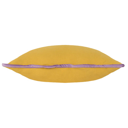 Wiggle Velvet Cushion in Yellow/Lilac