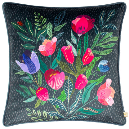 Wild Garden Posies Cushion Navy