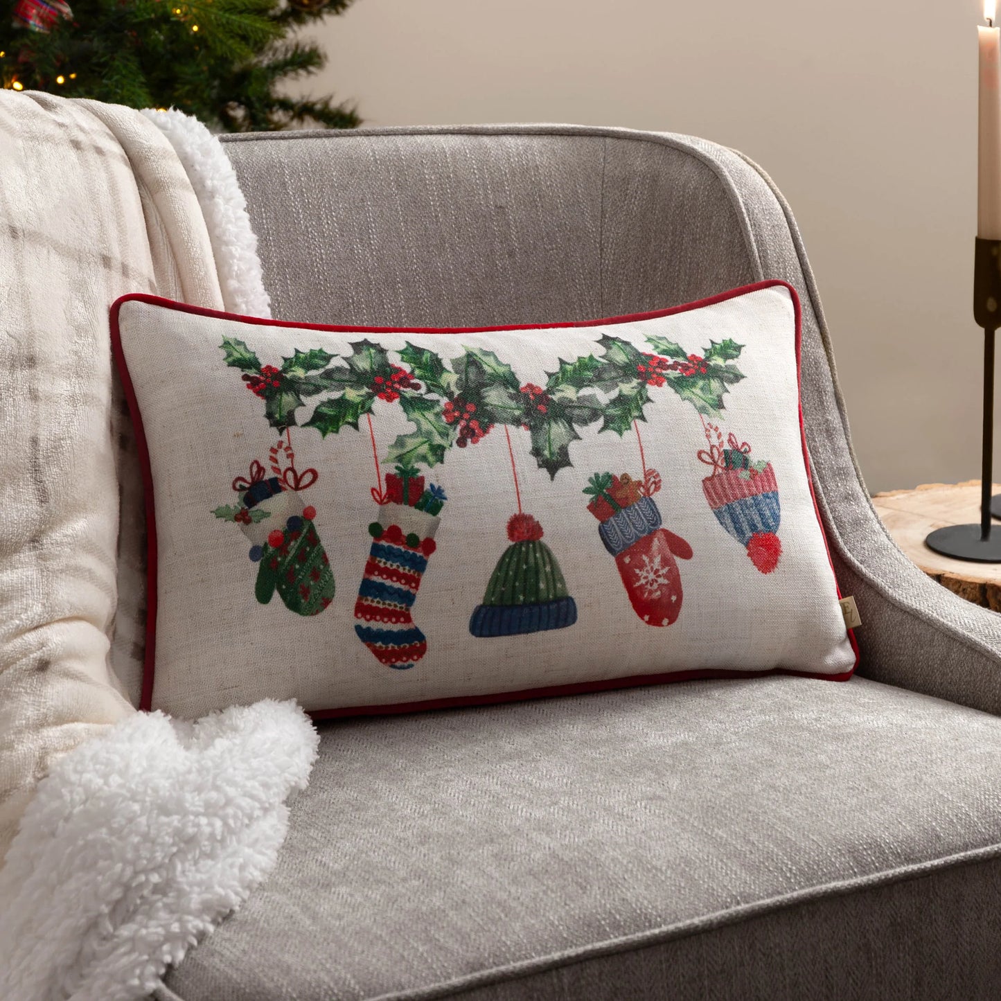 Winter Warmers Printed Rectangular Cushion