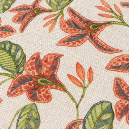 Zala Floral Tropical Cushion - Duck Egg/Coral