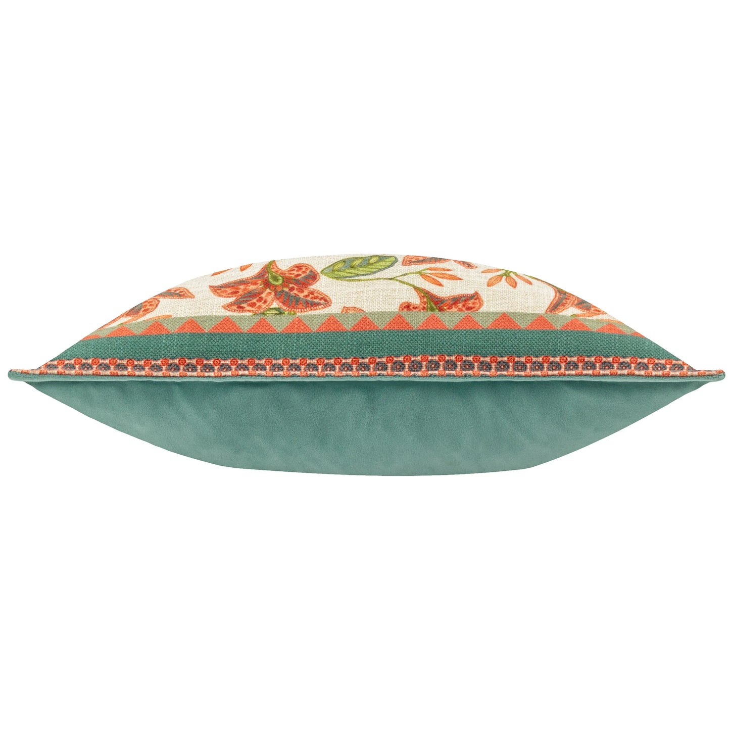 Zala Floral Tropical Cushion - Duck Egg/Coral