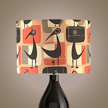 30cm Abstract Bird Retro Style Drum Lampshade