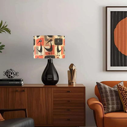 30cm Abstract Bird Retro Style Drum Lampshade