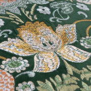 Morris & Co. Strawberry Thief Embroidered Velvet Cushion - Forest Green