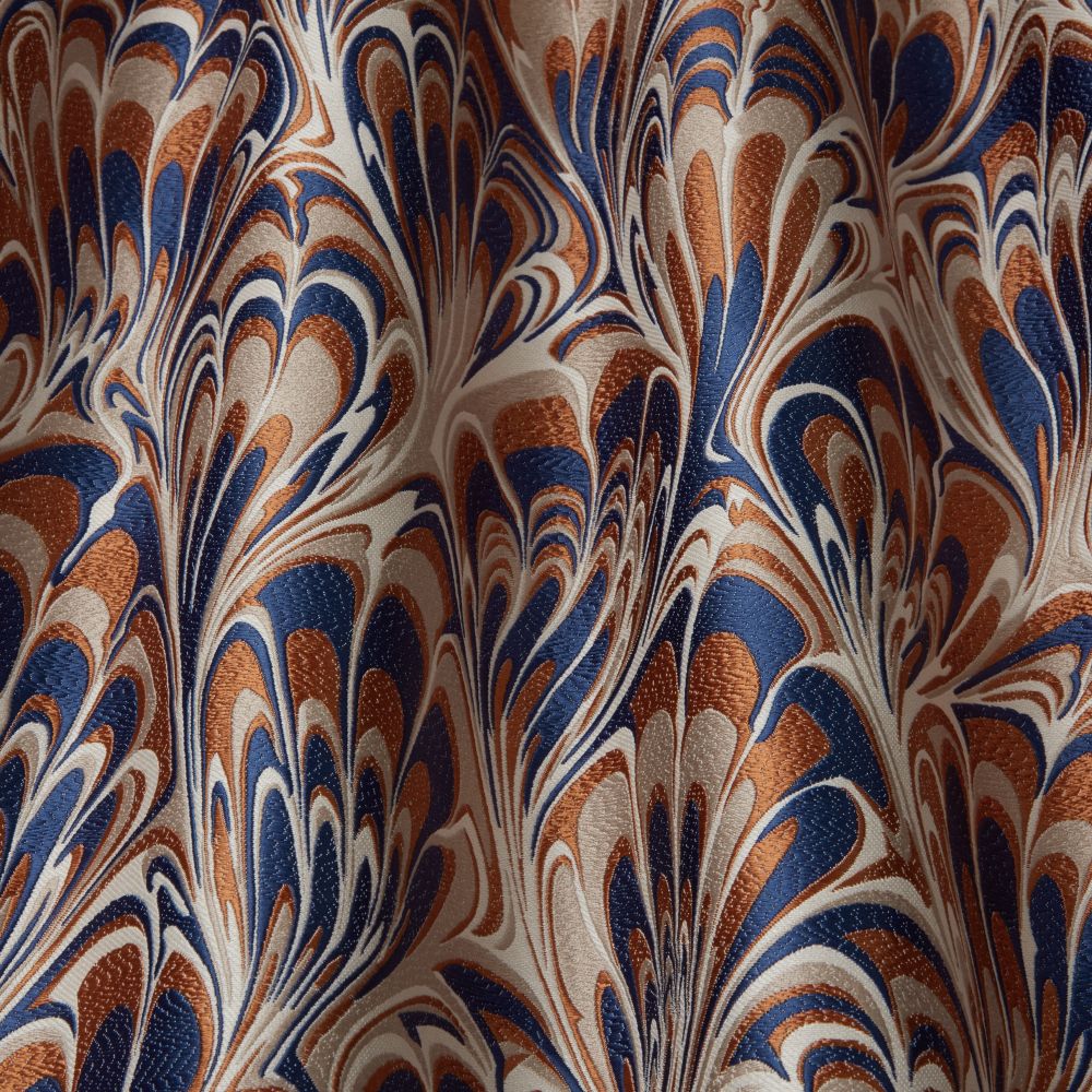 35cm Navy and Burnt Orange Feather Marble Pattern Lampshade - Iliv Vogue