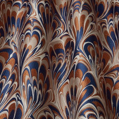 35cm Navy and Burnt Orange Feather Marble Pattern Lampshade - Iliv Vogue